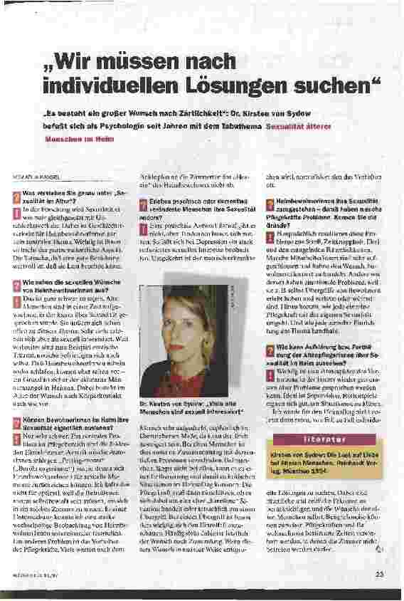Vorschauseite 1: Wir müssen nach individuellen Lösungen suchen