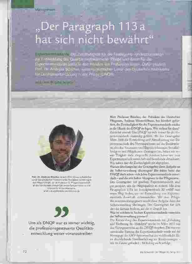 Vorschauseite 1: Der Paragraph 113a hat sich nicht bewährt