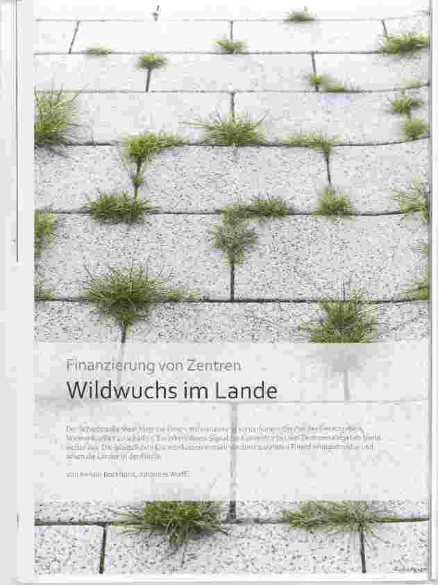 Vorschauseite 1: Finanzierung von Zentren Wildwuchs im Lande