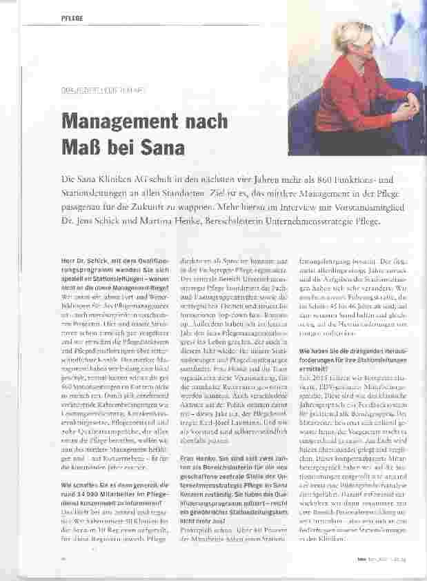 Vorschauseite 1: Management nach Maß bei Sana