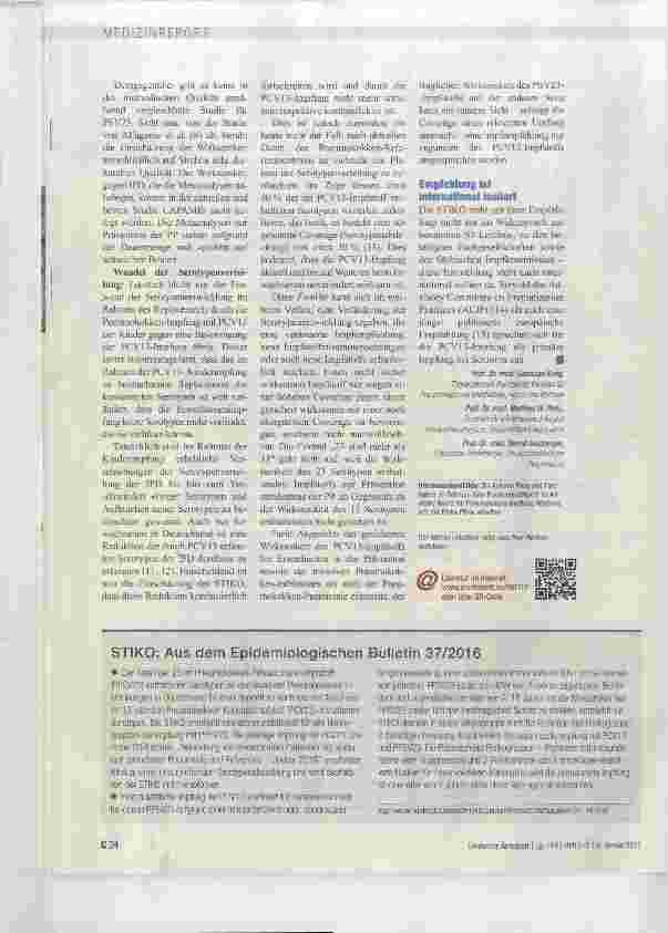 Vorschauseite 3: PNEUMOKOKKEN-IMPFUNG (1) Kritik an den STiKO-Empfehlungen