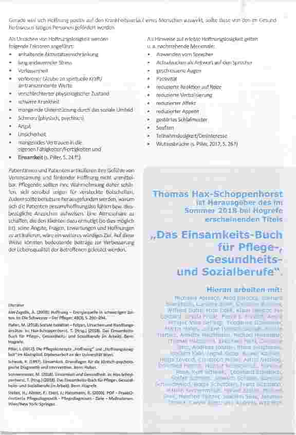Vorschauseite 3: EINSAMKEIT UND HOFFNUNGSLOSIGKEIT ERKENNEN, LEBENSQUALITÄT VERBESSERN