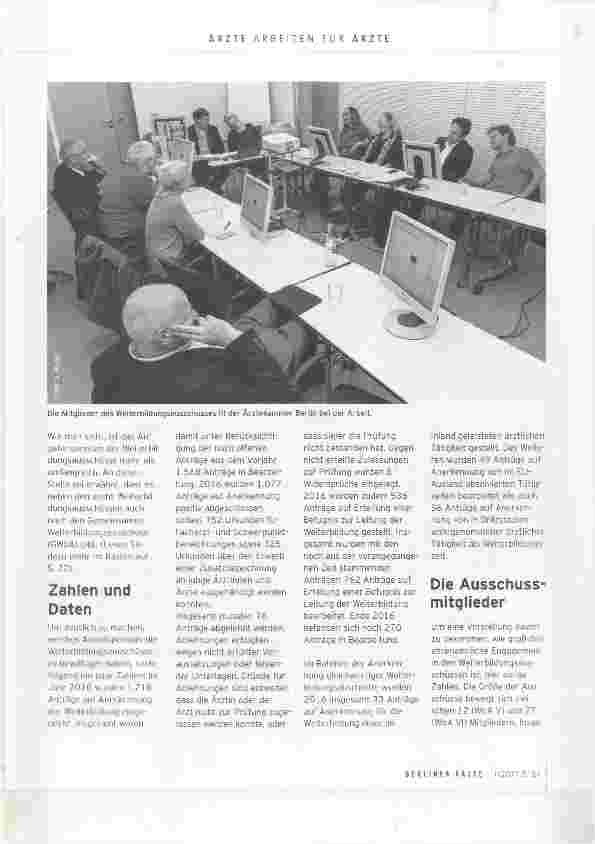 Vorschauseite 3: Weiterbildungsausschüsse Viel Engagement für gute Fachärzte