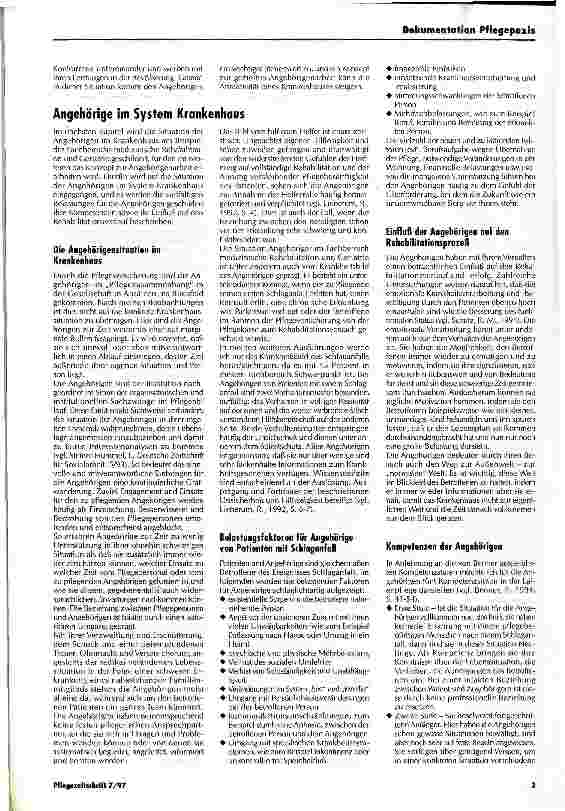 Vorschauseite 2: Angehörigenarbeit im Krankenhaus - eine Herausforderung für die professionelle Pflege