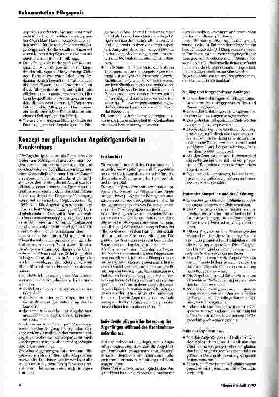 Vorschauseite 3: Angehörigenarbeit im Krankenhaus - eine Herausforderung für die professionelle Pflege