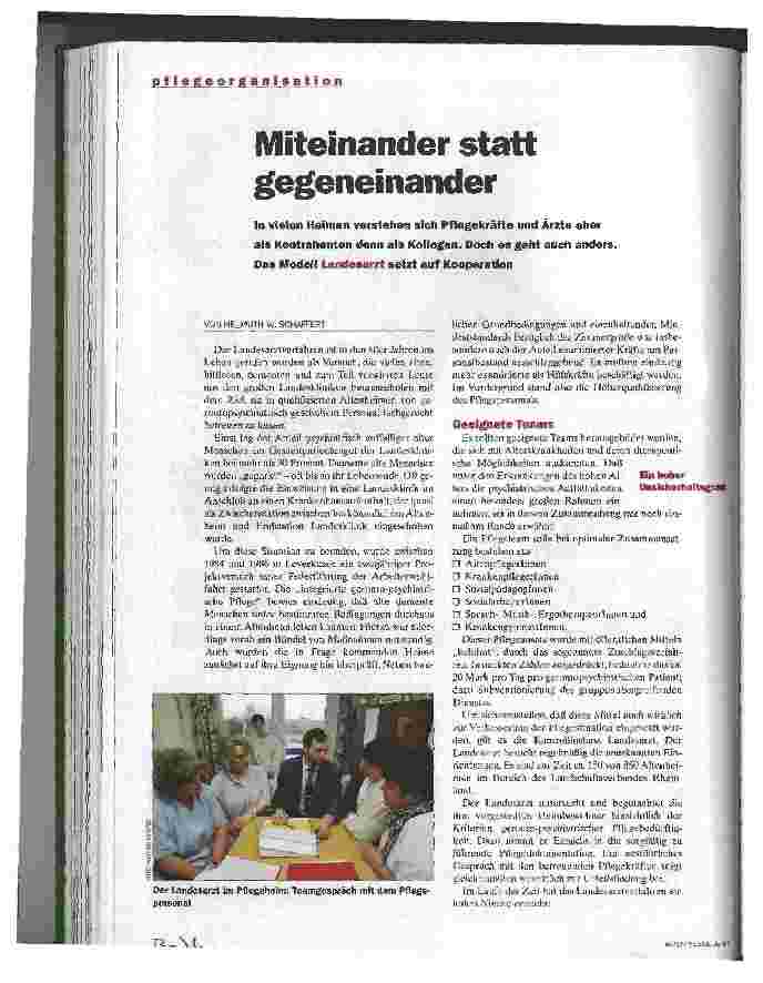 Vorschauseite 1: Miteinander statt gegeneinander