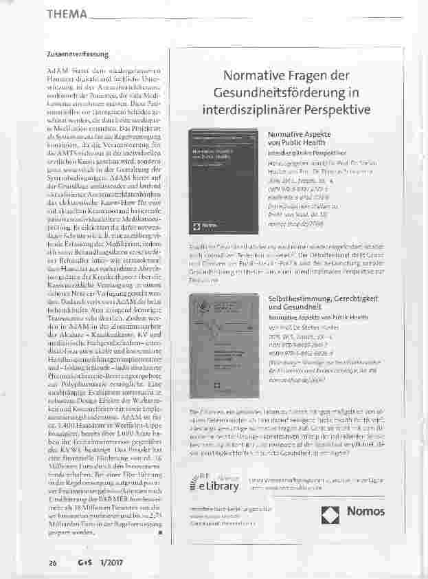 Vorschauseite 5: Das Projekt Anwendung für ein digital unterstütztes Arzneimitteltherapie- Management AdAM