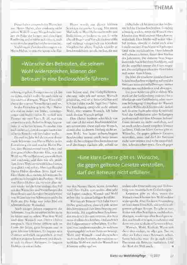 Vorschauseite 2: Der Wunsch, das Wohl, die Realität