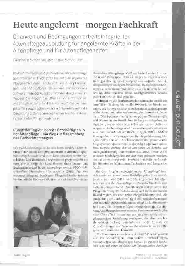 Vorschauseite 1: Heute angelernt - morgen Fachkraft