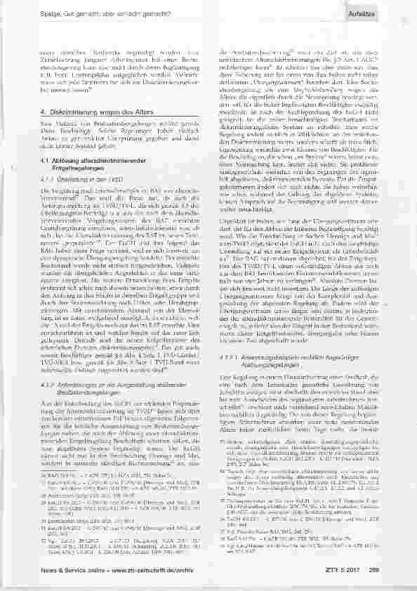 Vorschauseite 3: Gut gemeint, aber schlecht gemacht? Zur Gefahr von Diskriminierungen durch Besitzstandsregelungen in den Tarifverträgen des öffentlichen Dienstes Teil 1