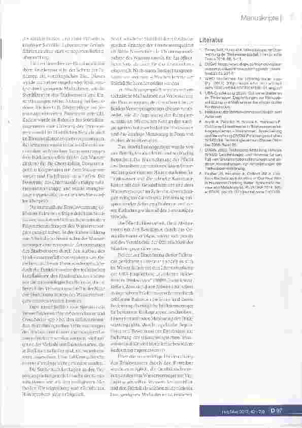 Vorschauseite 6: Störfallmanagement bei coliformen Bakterien im Trinkwassersystem Ursachenfindungund Schadensbegrenzung (Fallstudie)