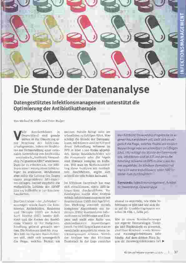 Vorschauseite 1: Die Stunde der Datenanalyse Datengestütztes Infektionsmanagement unterstützt die Optimierung der Antibiotikatherapie