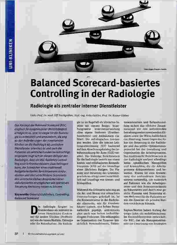 Vorschauseite 1: Balanced Scorecard-basiertes Controlling in der Radiologie