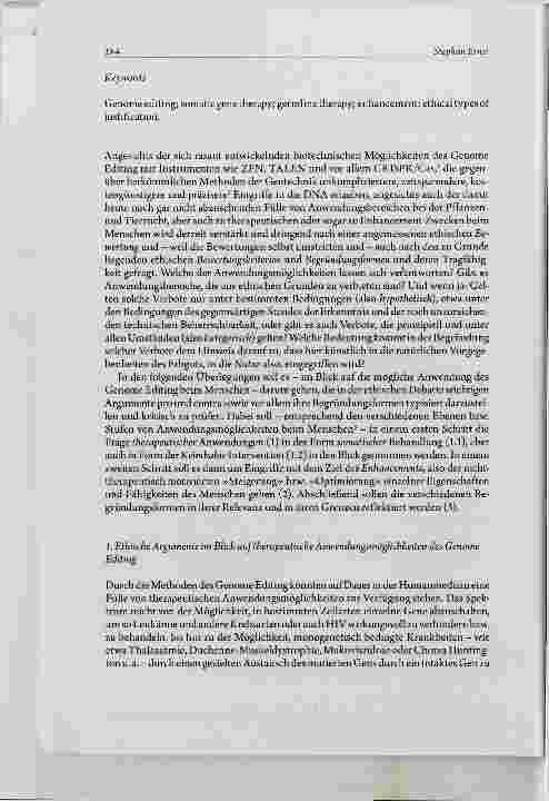 Vorschauseite 2: Genome Editing in der ethischen Diskussion Argumente und Begründungsformen