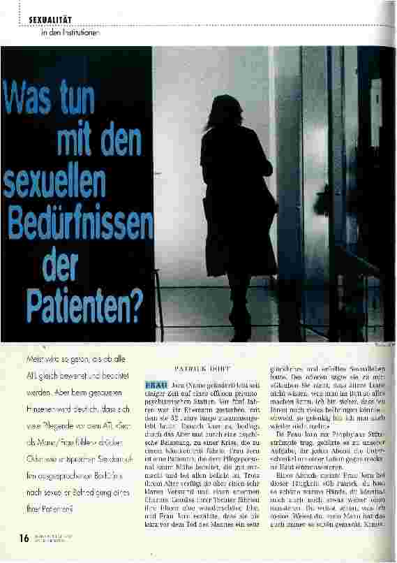 Vorschauseite 1: Was tun mit den sexuellen Bedürfnissen der Patienten?
