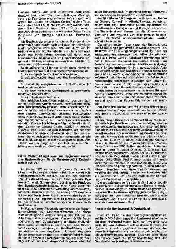 Vorschauseite 2: Ein neues Aufgabengebiet in der Krankenpflege - Hygieneschwester/ Hygienepfleger
