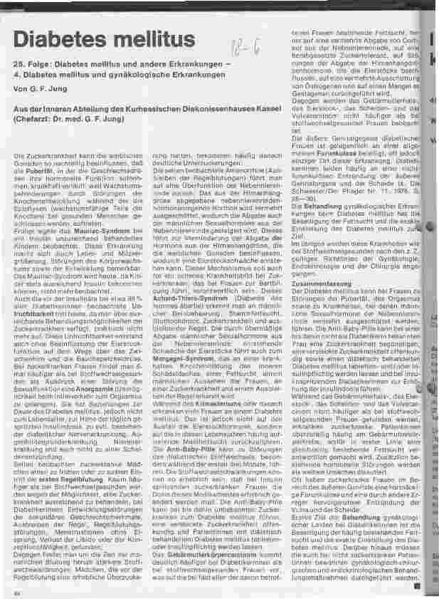 Vorschauseite 1: Diabethes mellitus Diabetes mellitus und andere Erkrankungen 4. Diabetes mellitus und gynäkologische Erkrankungen