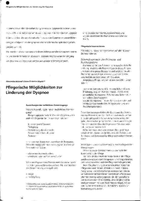 Vorschauseite 1: Pflegerische Möglichkeiten zur Linderung der Dyspnoe