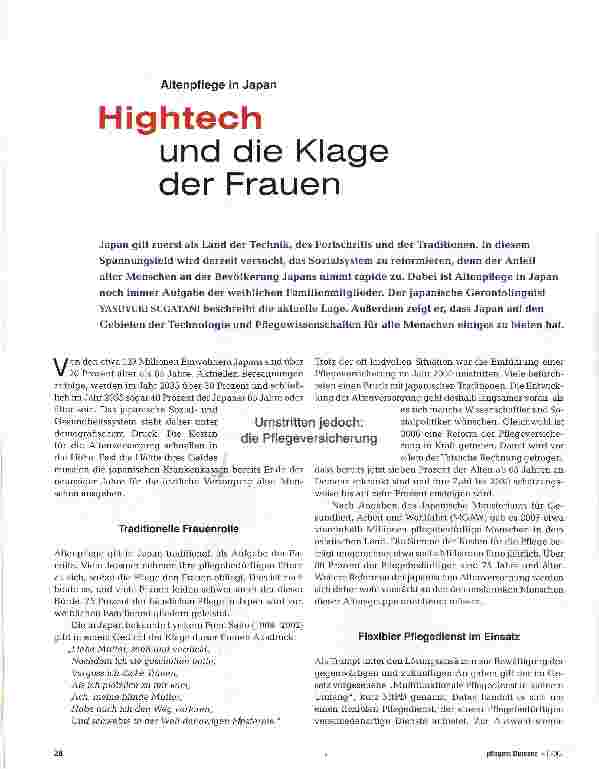 Vorschauseite 1: Hightech und die Klage der Frauen