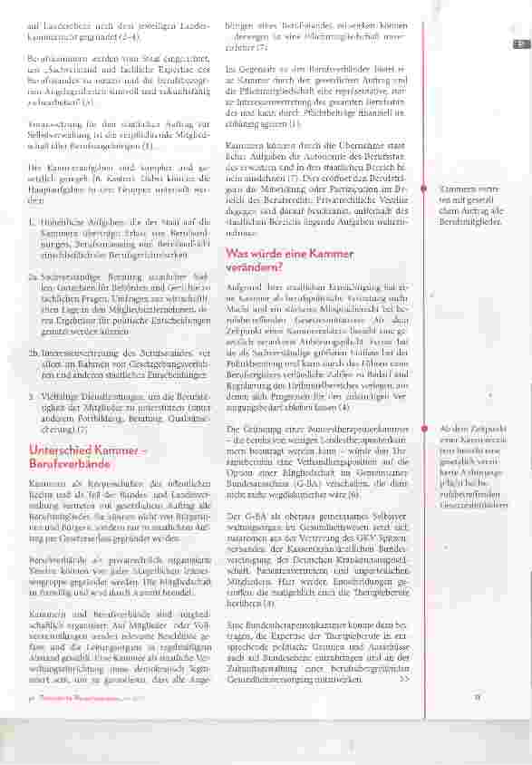 Vorschauseite 2: Eine Therapeutenkammer für Gesundheitsberufe?