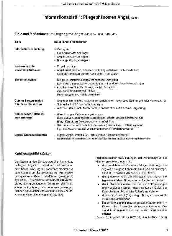 Vorschauseite 6: Lernmaterial zum Thema Multiple Sklerose mitder Fallsituation „Und plötzlich kam die Angst vorm Leben