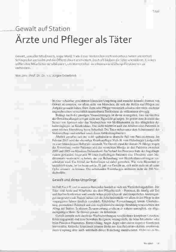 Vorschauseite 1: Ärzte und Pfleger als Täter