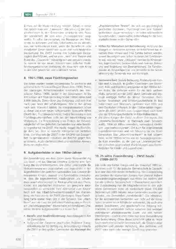 Vorschauseite 6: Zentralwohlfahrtsstelle der Juden in Deutschland (ZWST) ein Blick in die vergangenen 100 Jahre