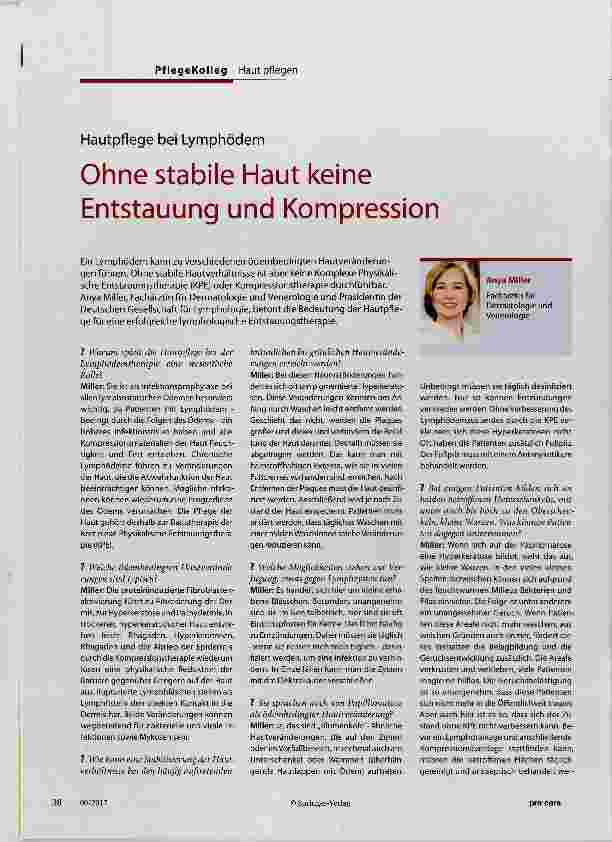 Vorschauseite 1: Ohne stabile Haut keine Entstauung und Kompression