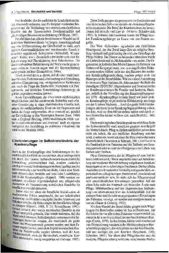 Vorschauseite 2: Berufsethik und Identität - auf dem Hintergrund einer veränderten Rollendefinition der Krankenpflege