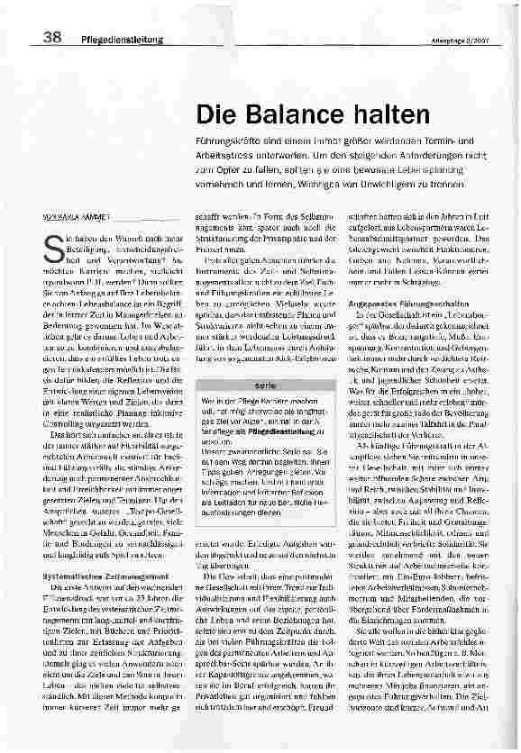 Vorschauseite 1: Die Balance halten
