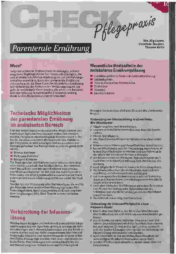 Vorschauseite 1: Parenterale Ernährung