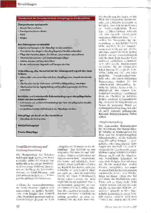 Vorschauseite 3: Altenpflegeausbildung: Ein Gewinn?