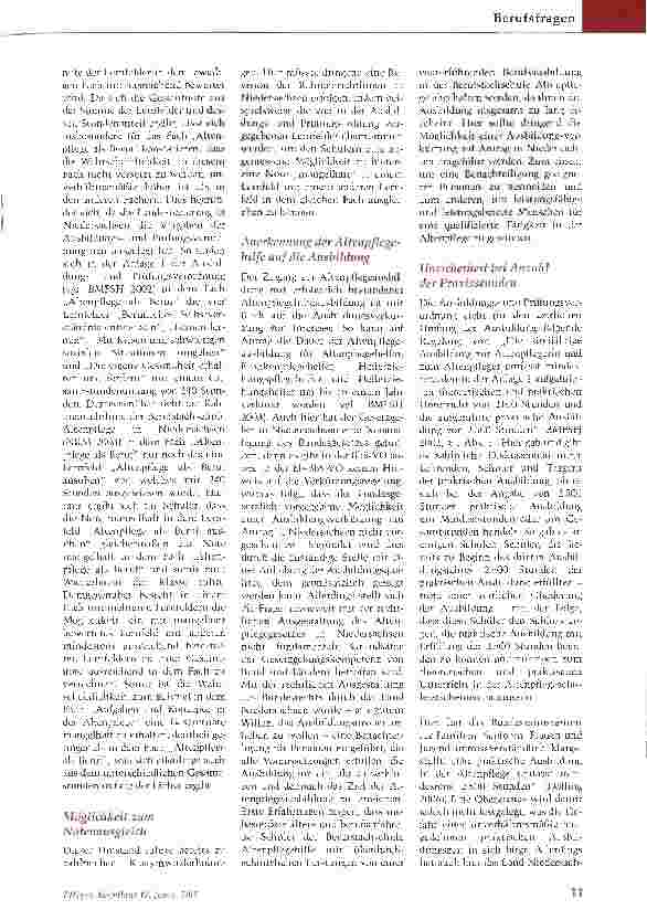 Vorschauseite 4: Altenpflegeausbildung: Ein Gewinn?