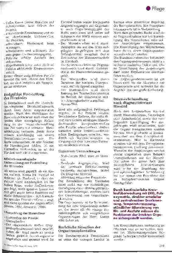 Vorschauseite 2: Pflege und Überwachung hirntoter Patienten bis zur Organentnahme