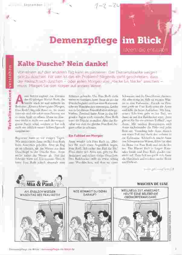Vorschauseite 1: Kalte Dusche? Nein danke!