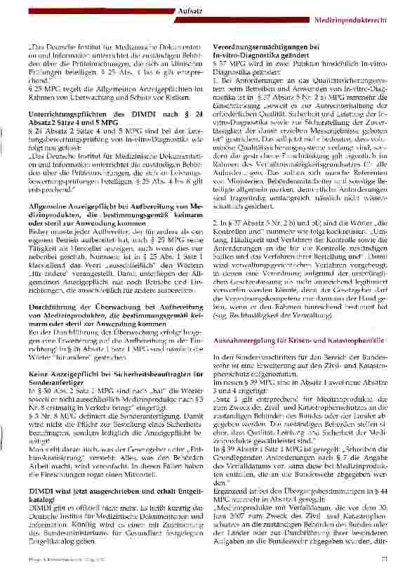 Vorschauseite 3: Die wesentlichen Neuerungen des Gesetzes zur Änderung medizinprodukterechtlicher und anderer Vorschriften
