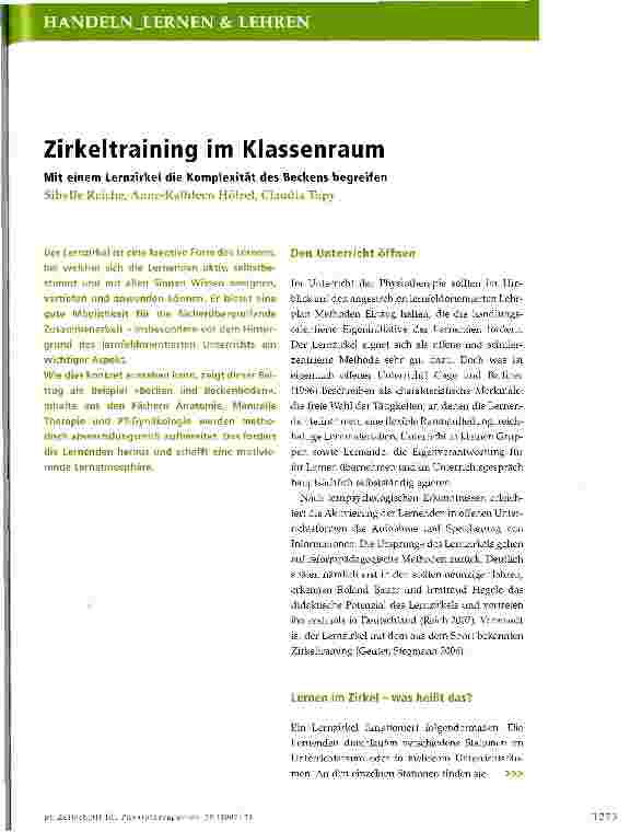 Vorschauseite 1: Zirkeltraining im Klassenraum