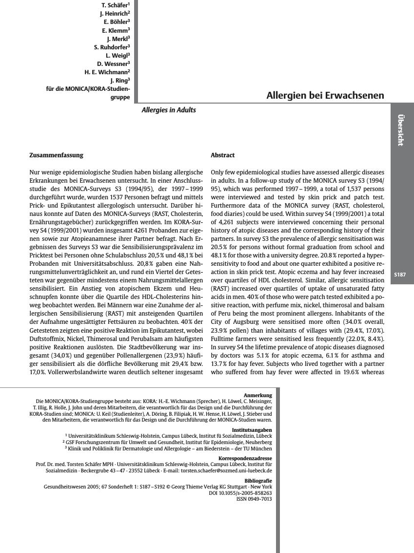 Vorschauseite 1: Allergien bei Erwachsenen