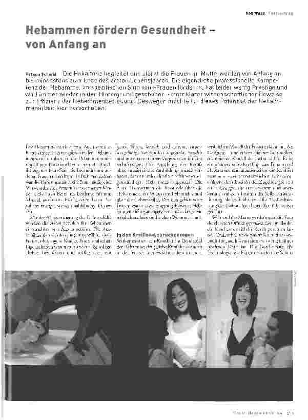 Vorschauseite 1: Hebammen fördern Gesundheit -von Anfang an