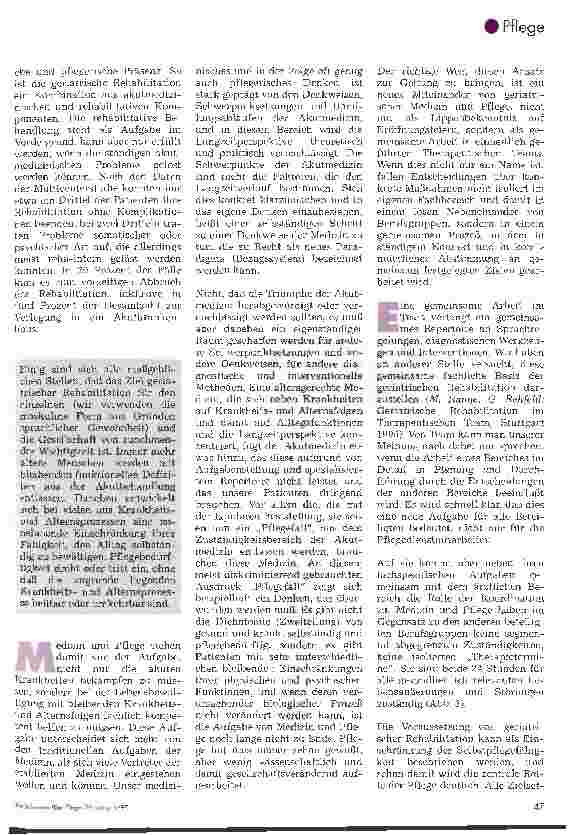 Vorschauseite 4: Die Rolle der Pflege in der geriatrischen Rehabilitation