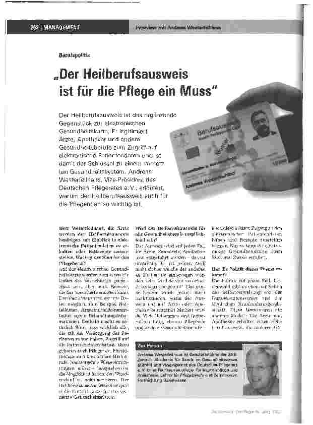 Vorschauseite 1: Der Heilberufsausweis ist für die Pflege ein Muss