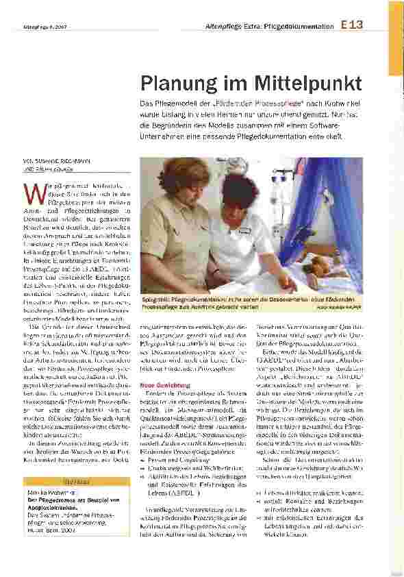 Vorschauseite 1: Planung im Mittelpunkt
