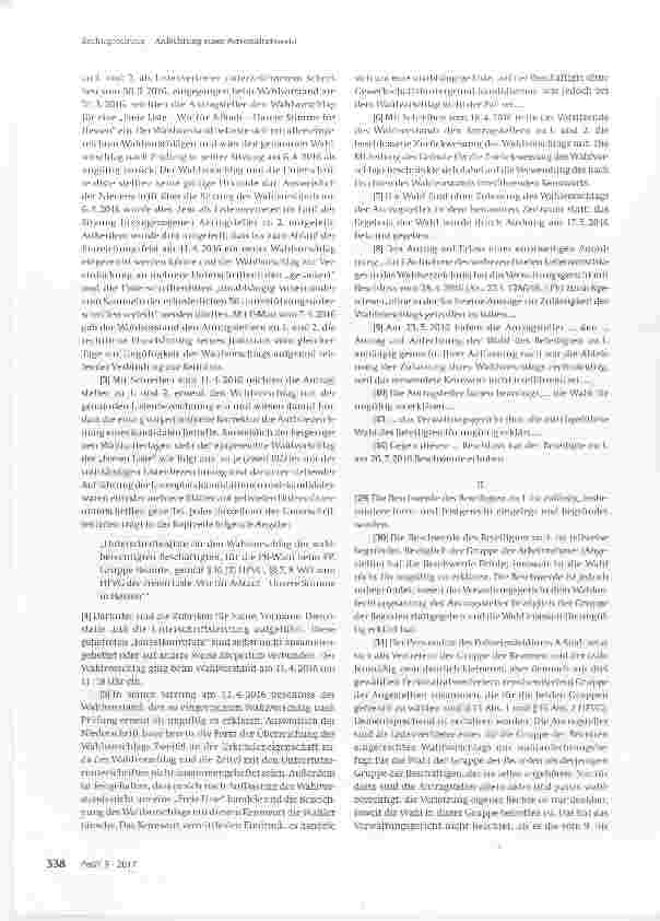 Vorschauseite 2: Anfechtung einer Personalratswahl