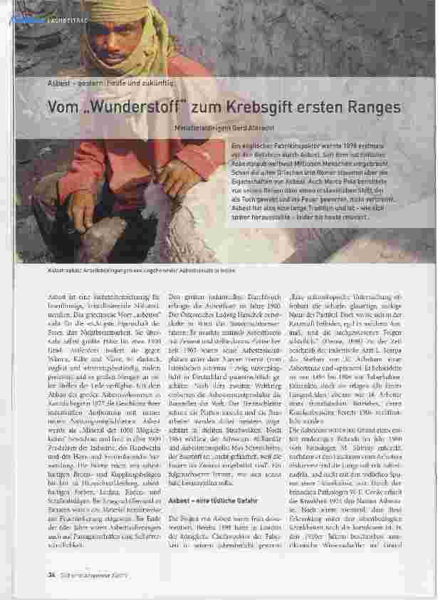 Vorschauseite 1: Vom „Wunderstoff zum Krebsgift ersten Ranges