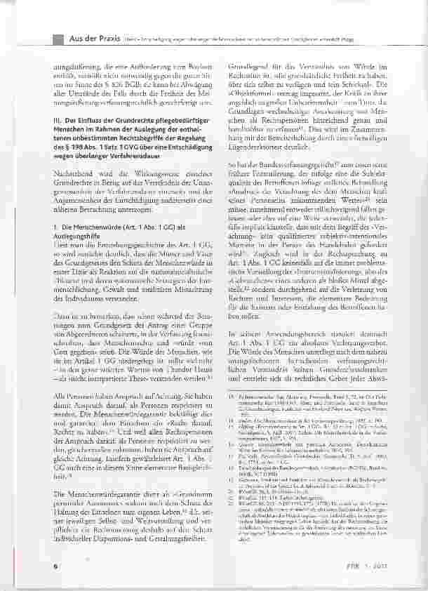 Vorschauseite 4: Entschädigung wegen überlanger Verfahrensdauer bei sozialrechtlichen Streitigkeiten anlässlich Pflege