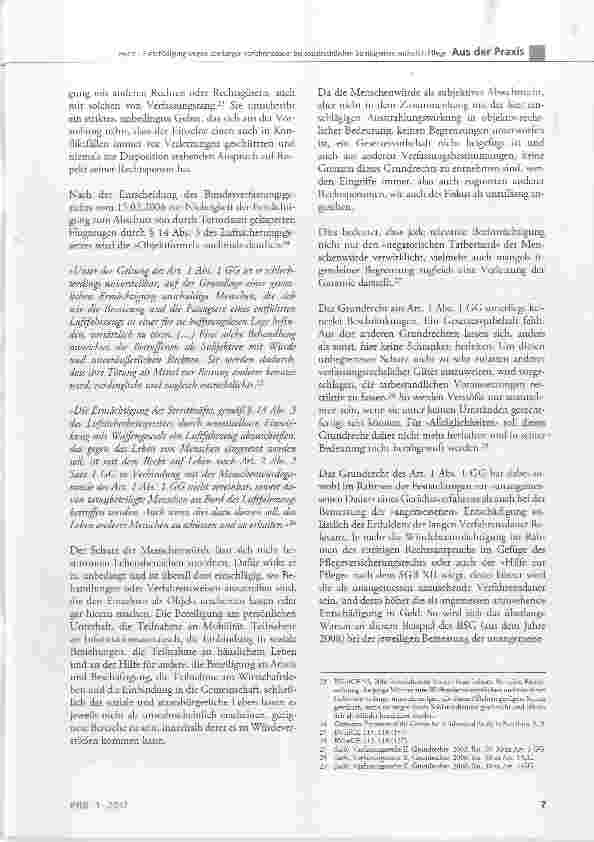 Vorschauseite 5: Entschädigung wegen überlanger Verfahrensdauer bei sozialrechtlichen Streitigkeiten anlässlich Pflege