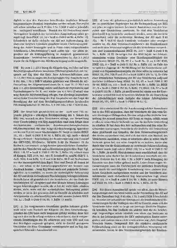 Vorschauseite 3: Anspruch auf Krankengeld nach dem bis 22.7.2015 geltenden Recht Notwendigkeit der ärztlichen Feststellung Unterbleiben wegen einer nichtmedizinisch begründeten Fehlvorstellung des…