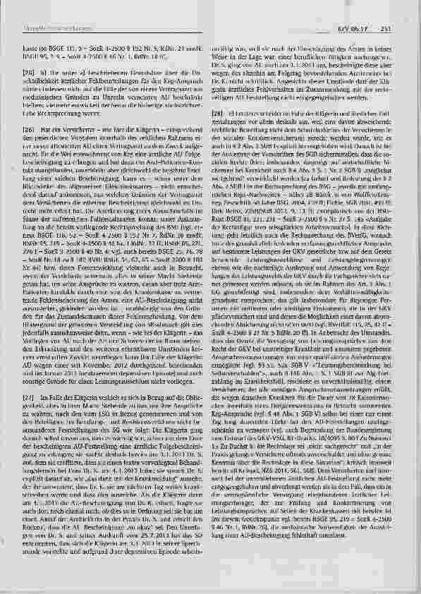 Vorschauseite 4: Anspruch auf Krankengeld nach dem bis 22.7.2015 geltenden Recht Notwendigkeit der ärztlichen Feststellung Unterbleiben wegen einer nichtmedizinisch begründeten Fehlvorstellung des…