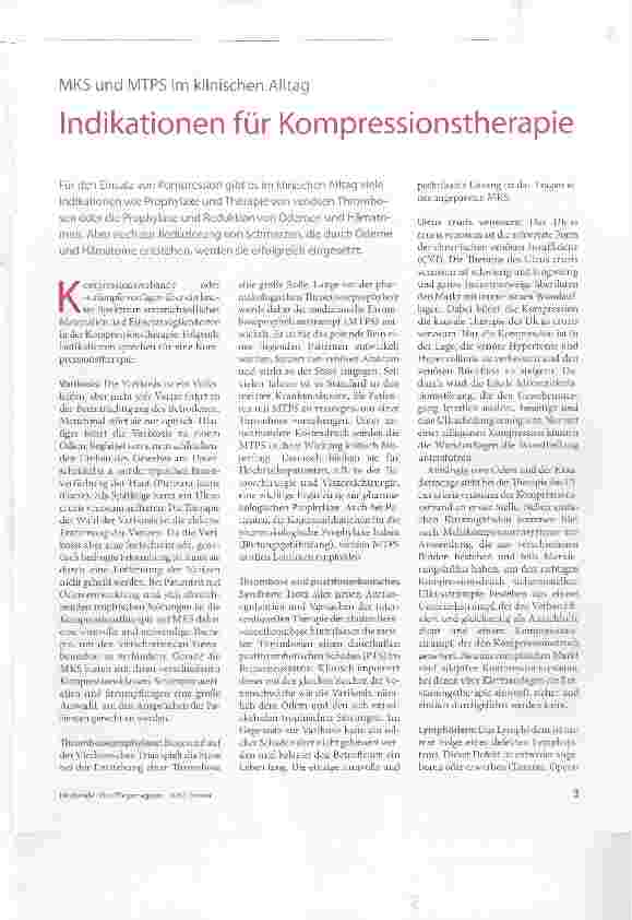 Vorschauseite 1: Indikationen für Kompressionstherapie