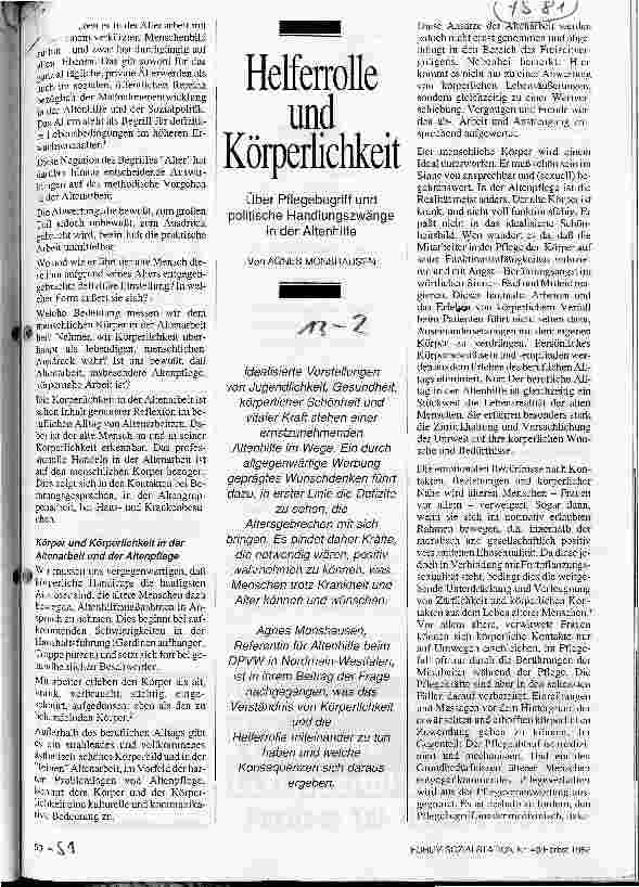 Vorschauseite 1: Helferrolle und Körperlichkeit